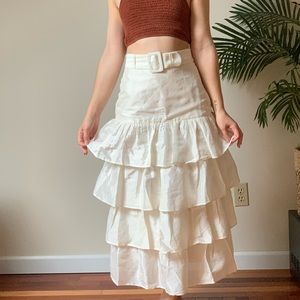 & Other Stories NWT tiered maxi skirt in cream color Size 2